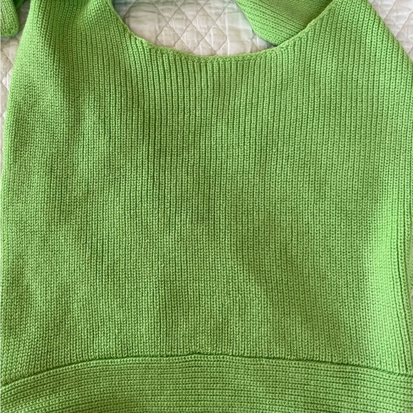 Free People Beach Orchid Convertible Sweater Tank-L-Bright Green-see pics NWOT - Picture 12 of 12